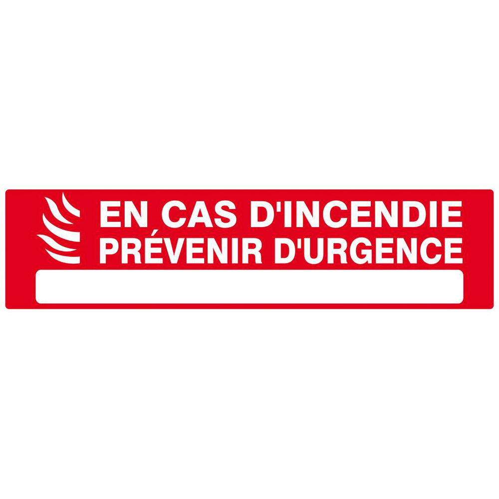 EN CAS D'INCENDIE PREVENIR D'URGENCE 200x52mm TALIAPLAST - 620122