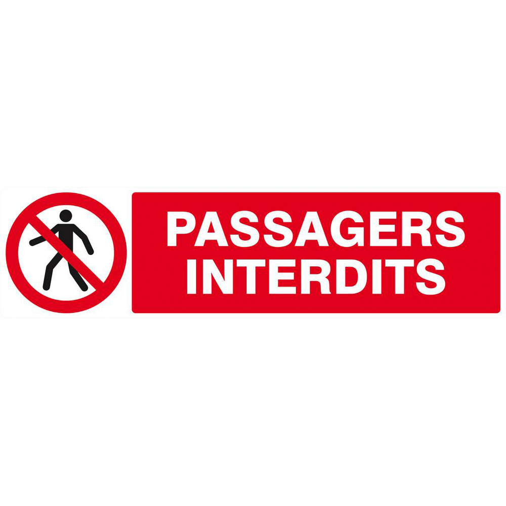 Panneau rigide PASSAGERS INTERDITS 200x52mm TALIAPLAST - 620202