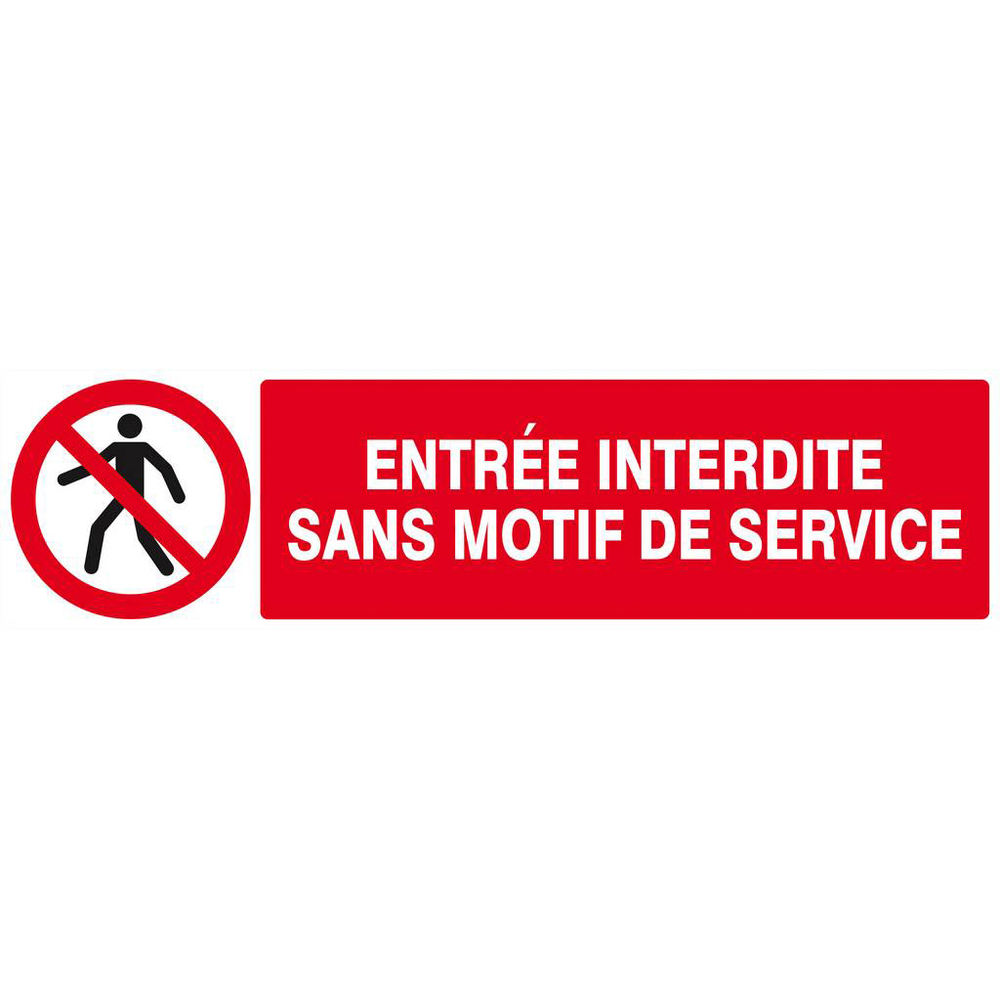 Panneau rigide ENTREE INTERDITE SANS MOTIF DE SERVICE 200x52mm TALIAPLAST - 620206