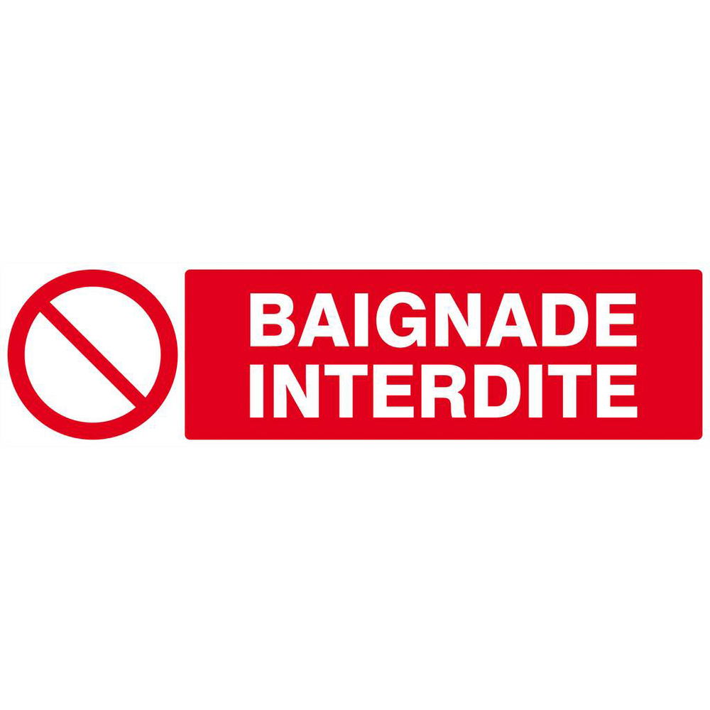 Panneau rigide BAIGNADE INTERDITE 200x52mm TALIAPLAST - 620218