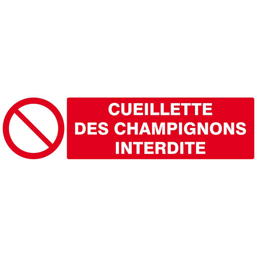 Panneau rigide CUEILLETTE DES CHAMPIGNONS INTERDITE 200x52mm TALIAPLAST - 620221