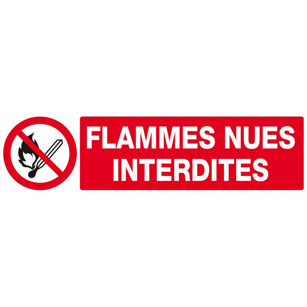 Panneau rigide FLAMMES NUES INTERDITES 200x52mm TALIAPLAST - 620226