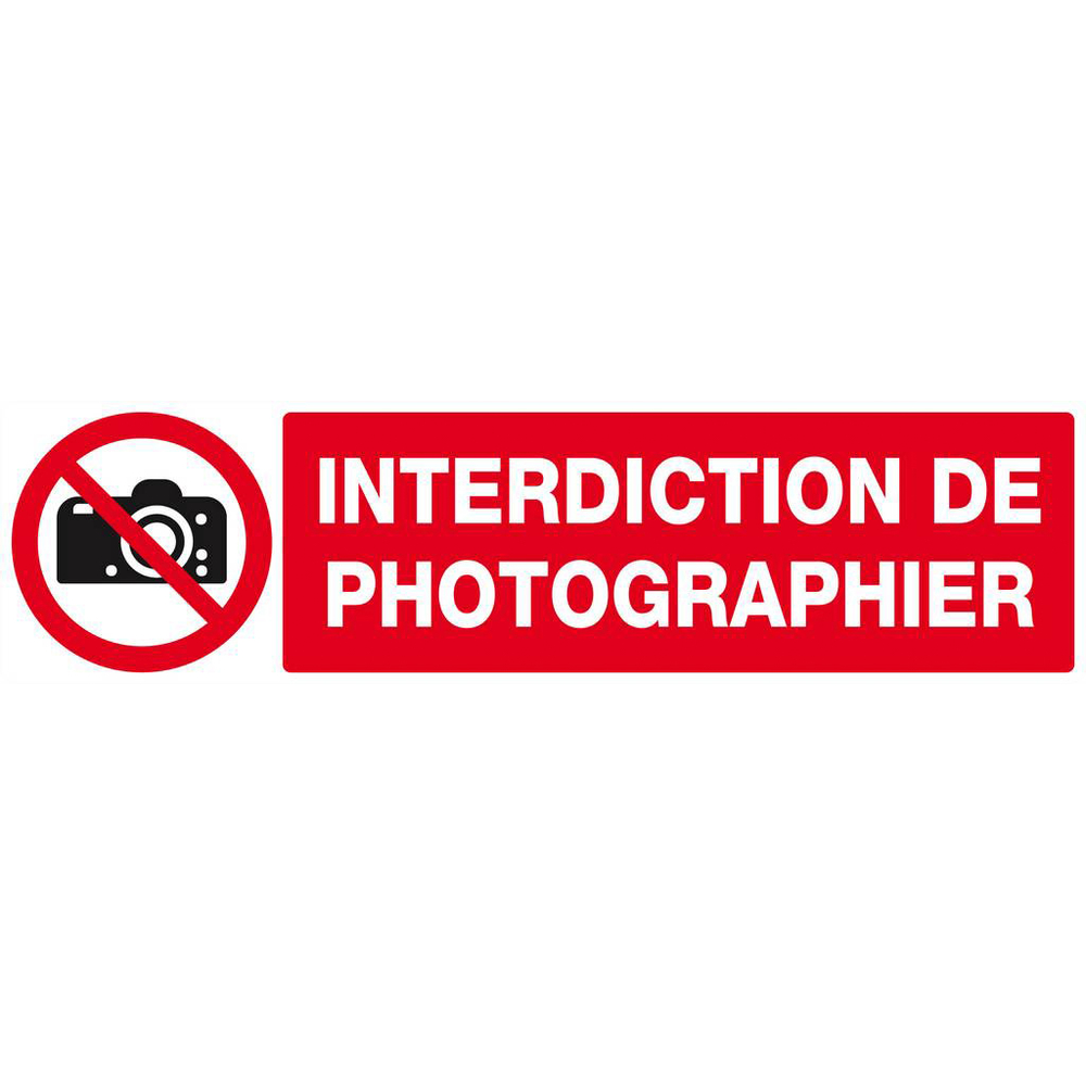 Panneau rigide INTERDICTION DE PHOTOGRAPHIER 200x52mm TALIAPLAST - 620231
