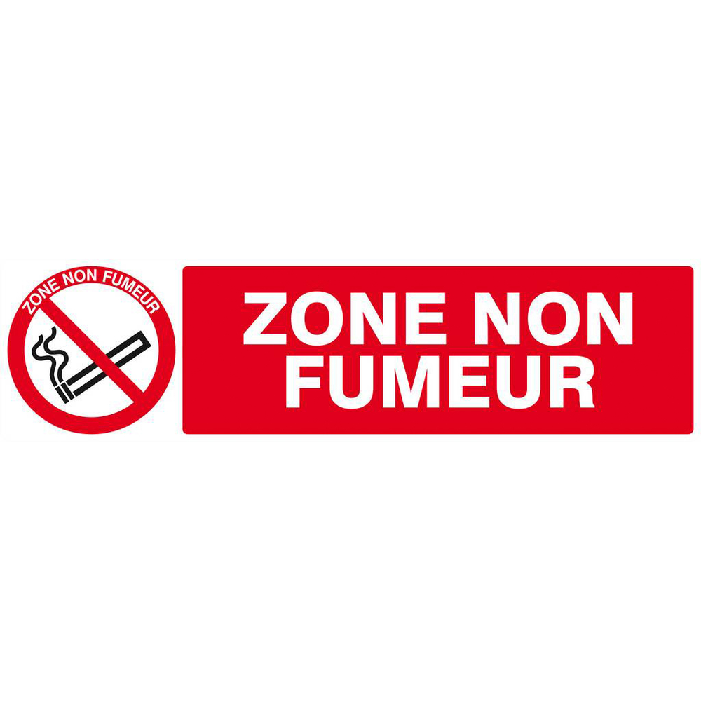 Panneau rigide ZONE NON FUMEUR 200x52mm TALIAPLAST - 620235