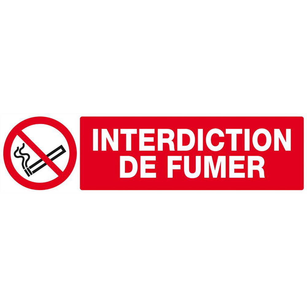 Panneau rigide INTERDICTION DE FUMER 200x52mm TALIAPLAST - 620236