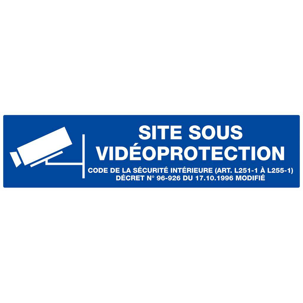 Panneau rigide SITE SOUS VIDEOPROTECTION 200x52mm TALIAPLAST - 620237