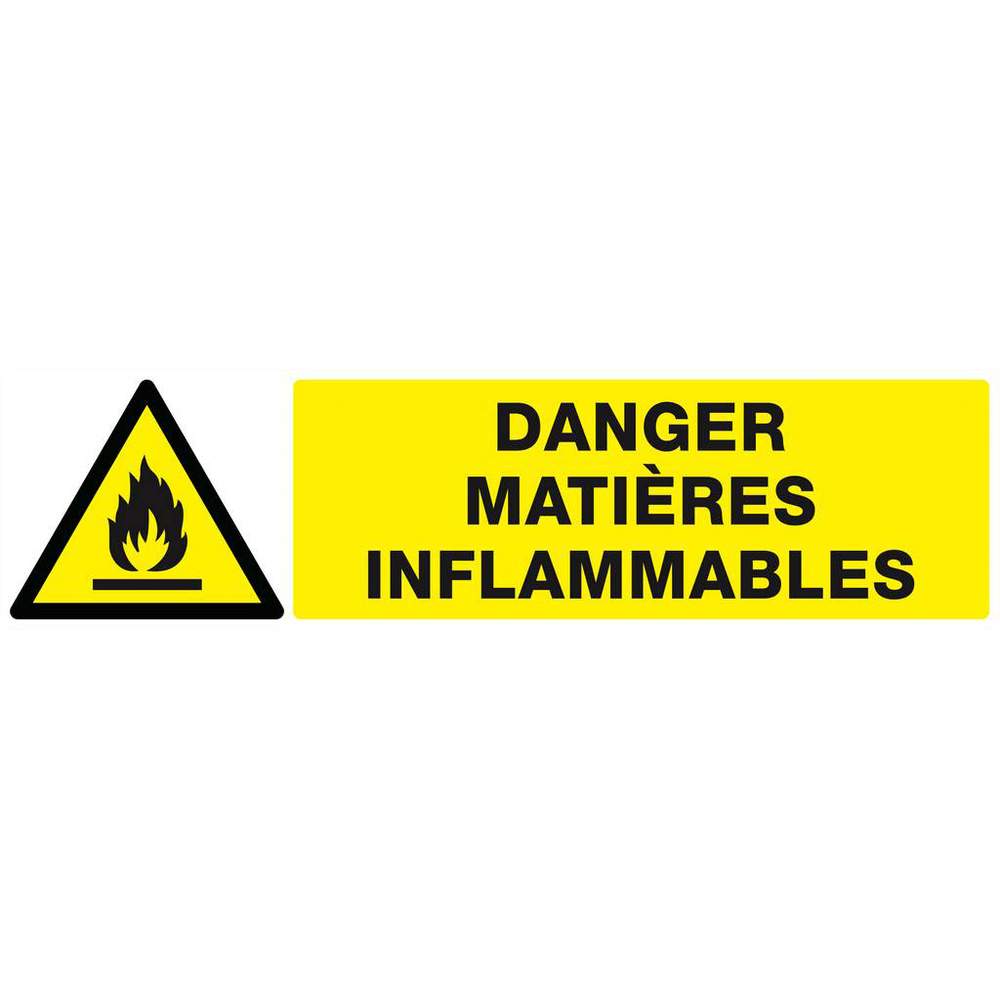 Panneau rigide DANGER, MATIERES INFLAMMABLES 200x52mm TALIAPLAST - 620303