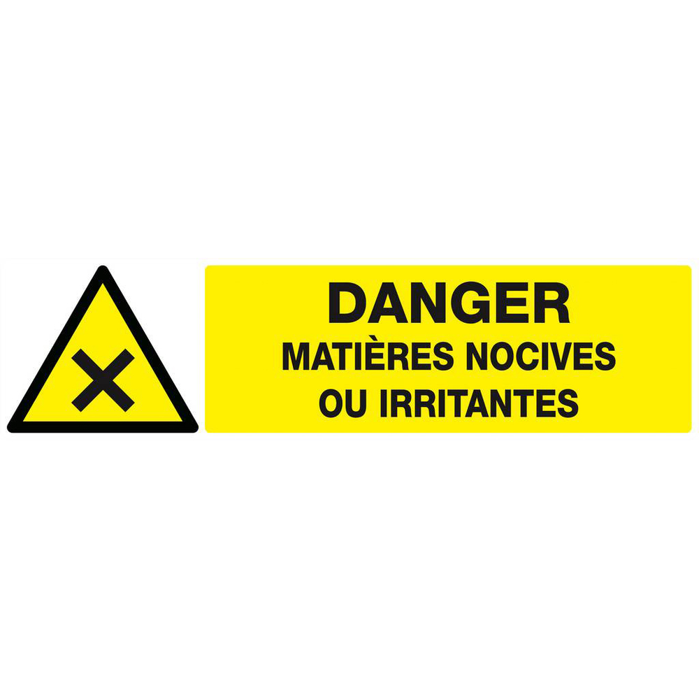 Panneau rigide DANGER MATIERES NOCIVES OU IRRITANTES 200x52mm TALIAPLAST - 620306