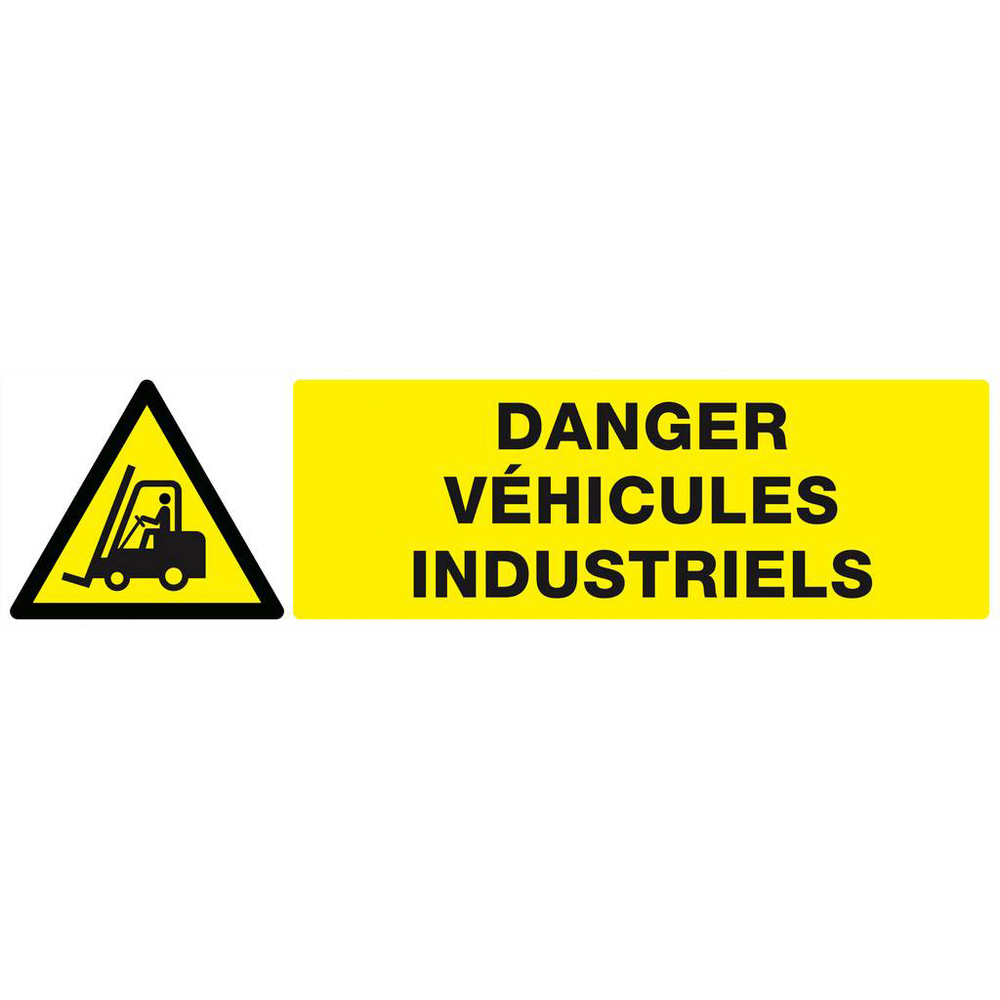 Panneau rigide DANGER VEHICULES INDUSTRIELS 200x52mm TALIAPLAST - 620310