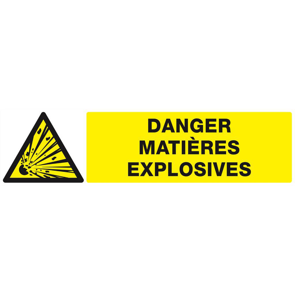 Panneau rigide DANGER, MATIERES EXPLOSIVES 200x52mm TALIAPLAST - 620312