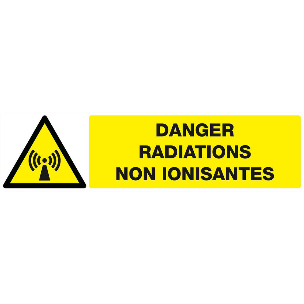 Panneau rigide DANGER RADIATION NON IONISANTES 200x52mm TALIAPLAST - 620315