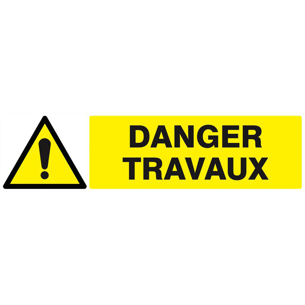 Panneau rigide DANGER TRAVAUX 200x52mm TALIAPLAST - 620322