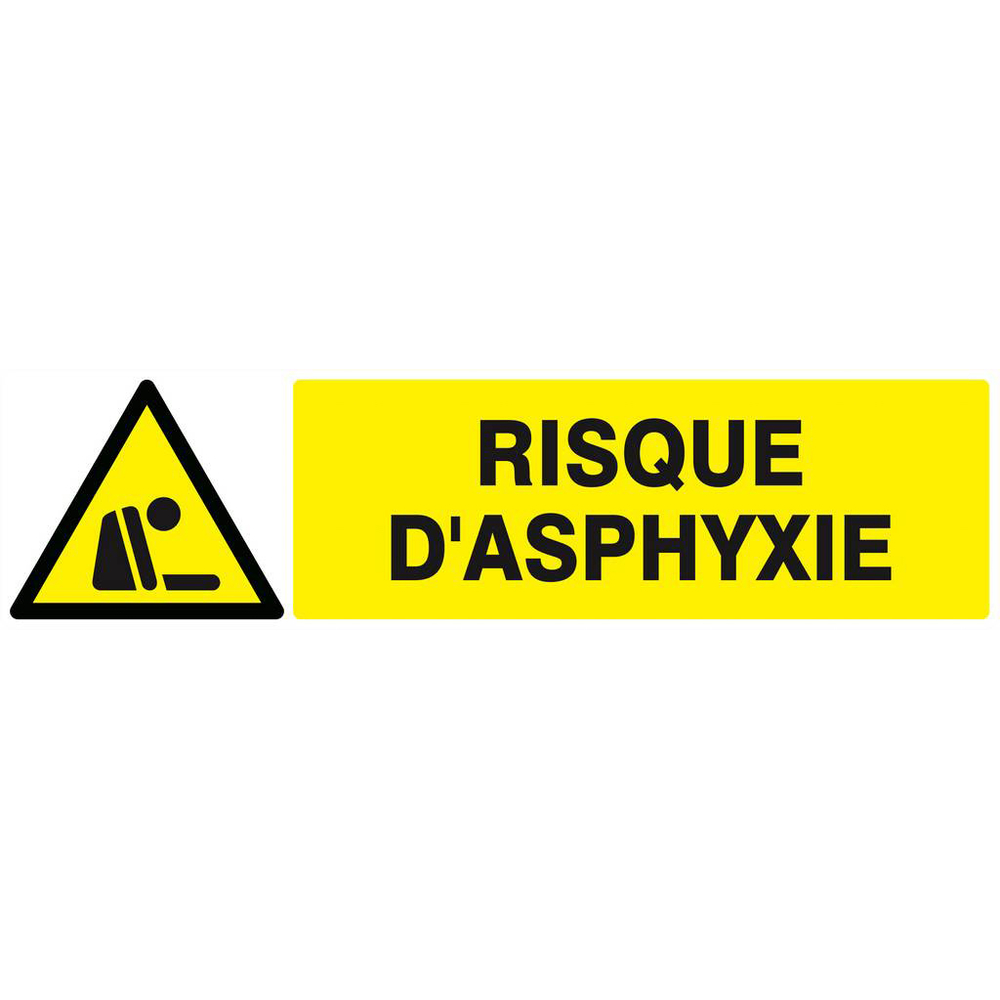 Panneau rigide DANGER RISQUE D'ASPHYXIE 200x52mm TALIAPLAST - 620329