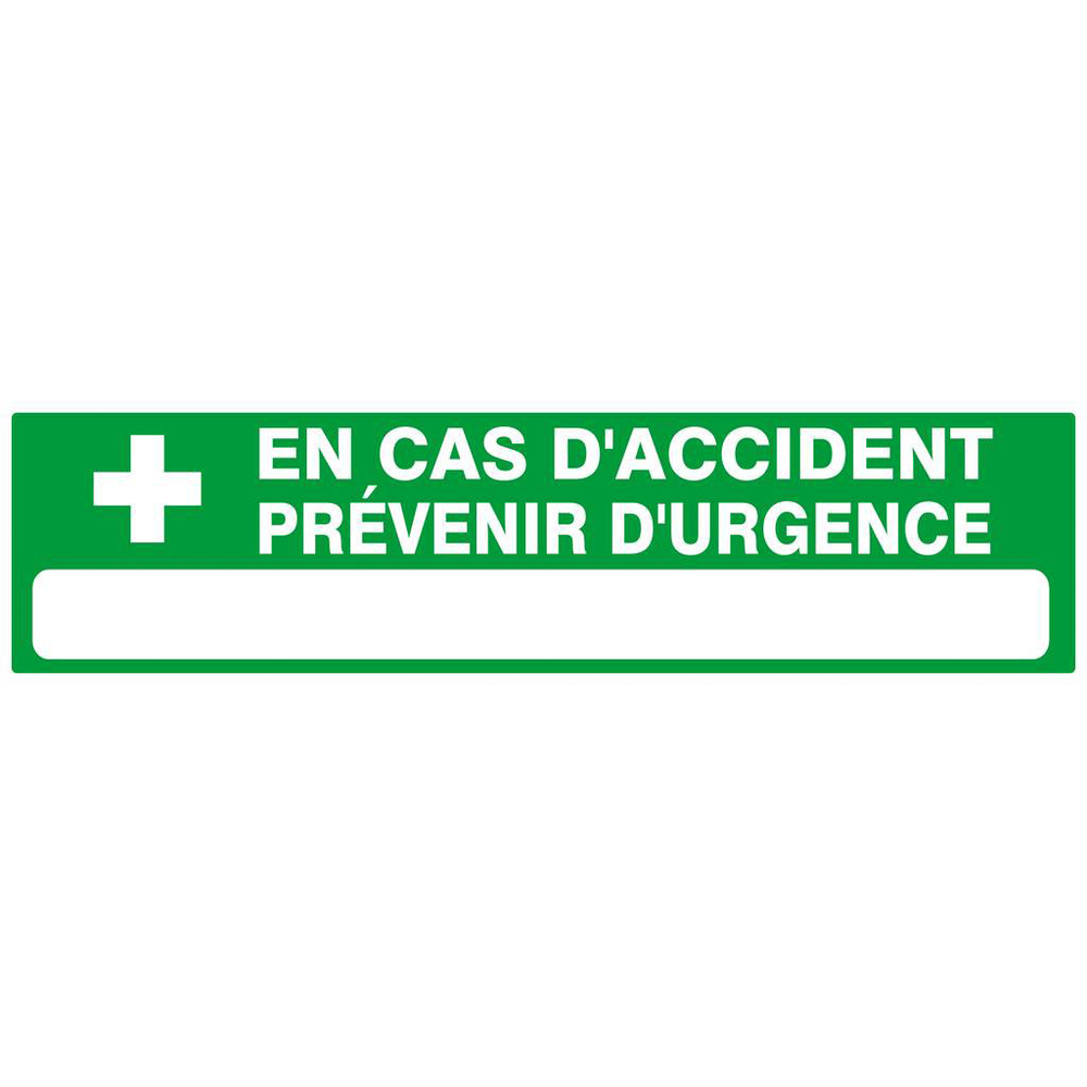EN CAS D'ACCIDENT PREVENIR D'URGENCE 200x52mm TALIAPLAST - 620412