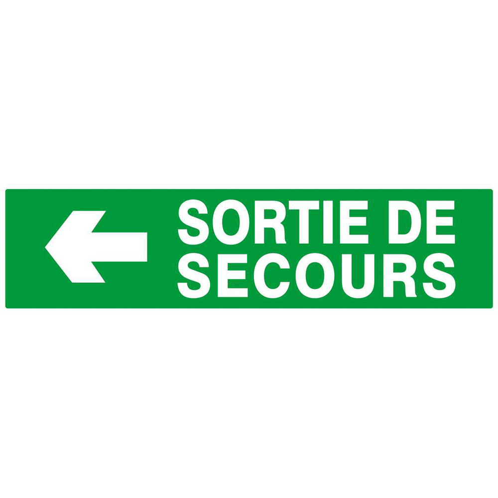 SORTIE DE SECOURS FLECHE A GAUCHE 200x52mm TALIAPLAST - 620414