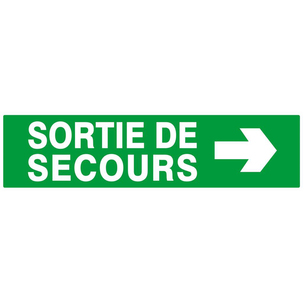 SORTIE DE SECOURS FLECHE A DROITE 200x52mm TALIAPLAST - 620415