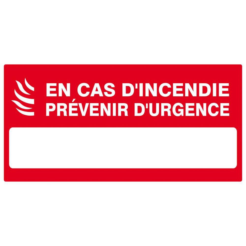 EN CAS D'INCENDIE PREVENIR D'URGENCE 330x200mm TALIAPLAST - 621122