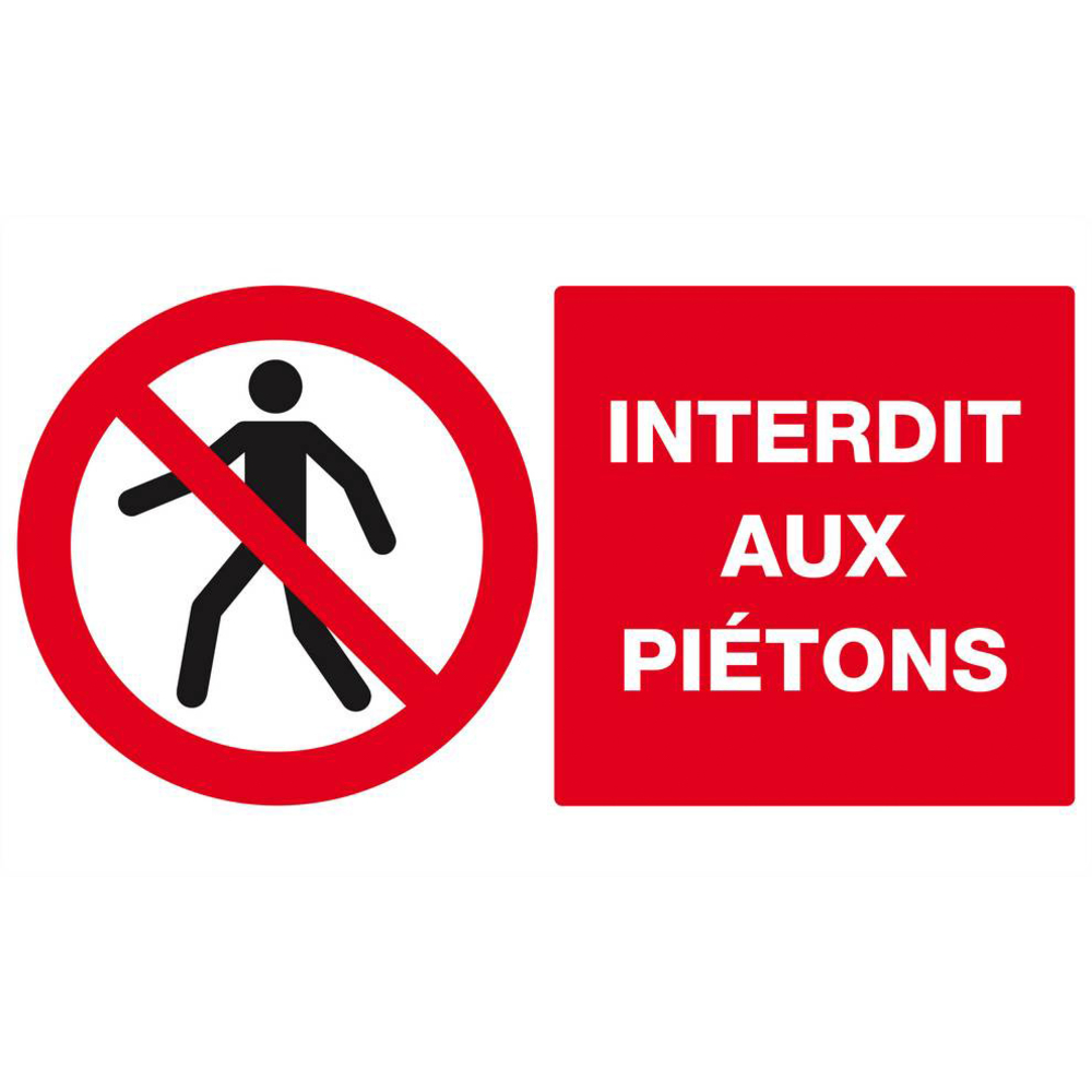 Panneau rigide INTERDIT AUX PIETONS 330x200mm TALIAPLAST - 621201