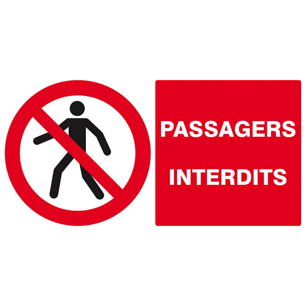 Panneau rigide PASSAGERS INTERDITS 330x200mm TALIAPLAST - 621202