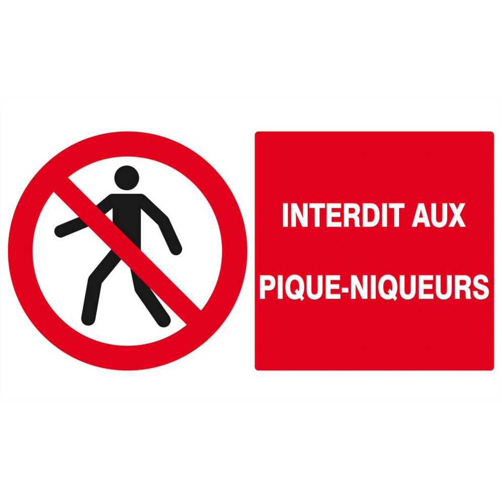 Panneau rigide INTERDIT AUX PIQUE-NIQUEURS 330x200mm TALIAPLAST - 621207