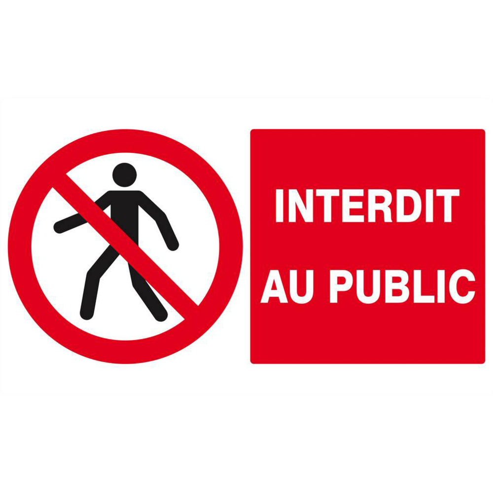 Panneau rigide INTERDIT AU PUBLIC 330x200mm TALIAPLAST - 621208
