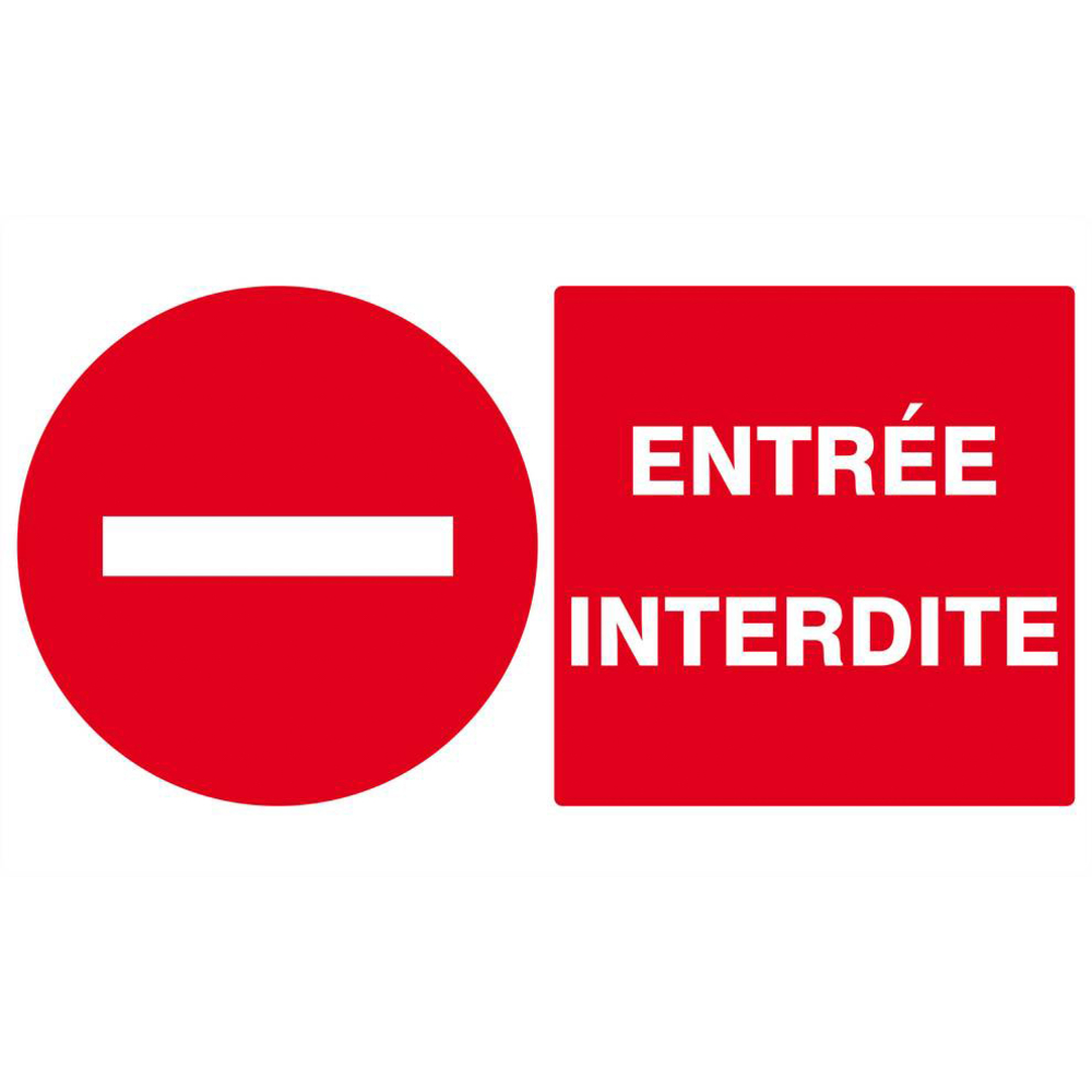Panneau rigide ENTREE INTERDITE 330x200mm TALIAPLAST - 621225