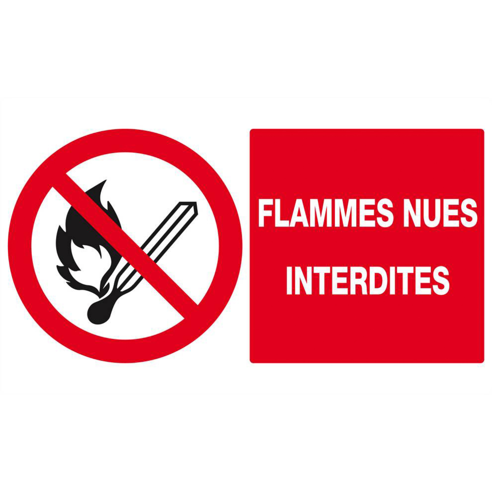 Panneau rigide FLAMMES NUES INTERDITES 330x200mm TALIAPLAST - 621226