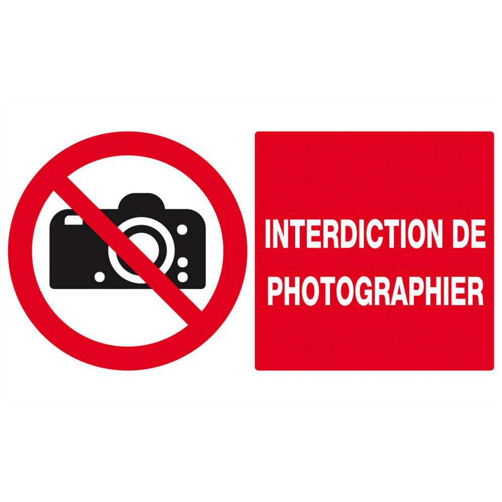 Panneau rigide INTERDICTION DE PHOTOGRAPHIER 330x200mm TALIAPLAST - 621231