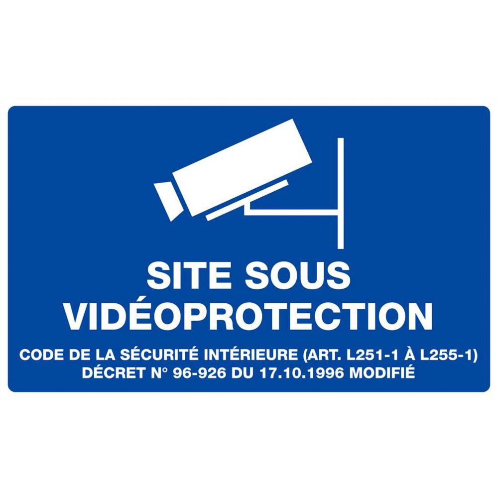 Panneau rigide SITE SOUS VIDEOPROTECTION 330x200mm TALIAPLAST - 621239