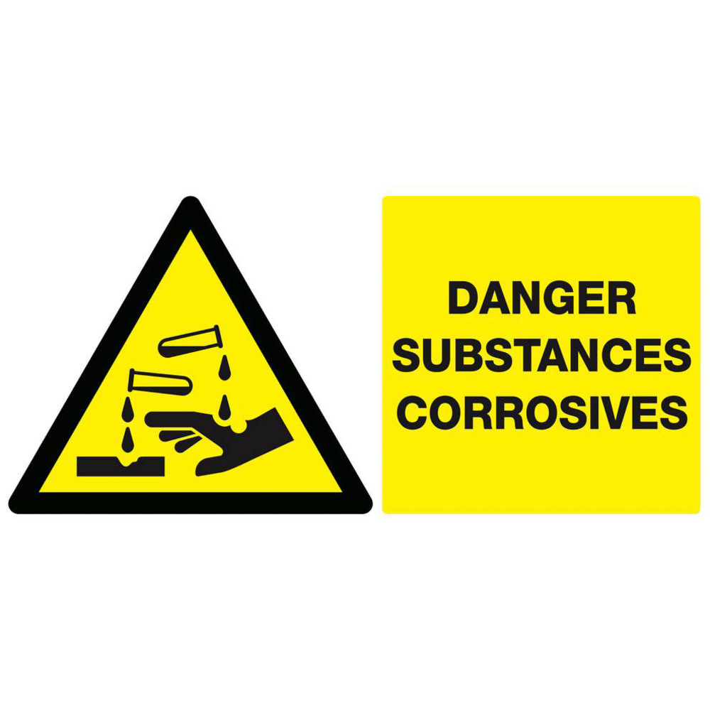 Panneau rigide DANGER, SUBSTANCES CORROSIVES 330x200mm TALIAPLAST - 621309