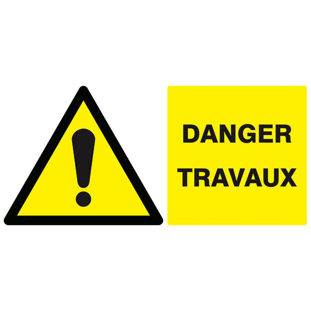 Panneau rigide DANGER TRAVAUX 330x200mm TALIAPLAST - 621322