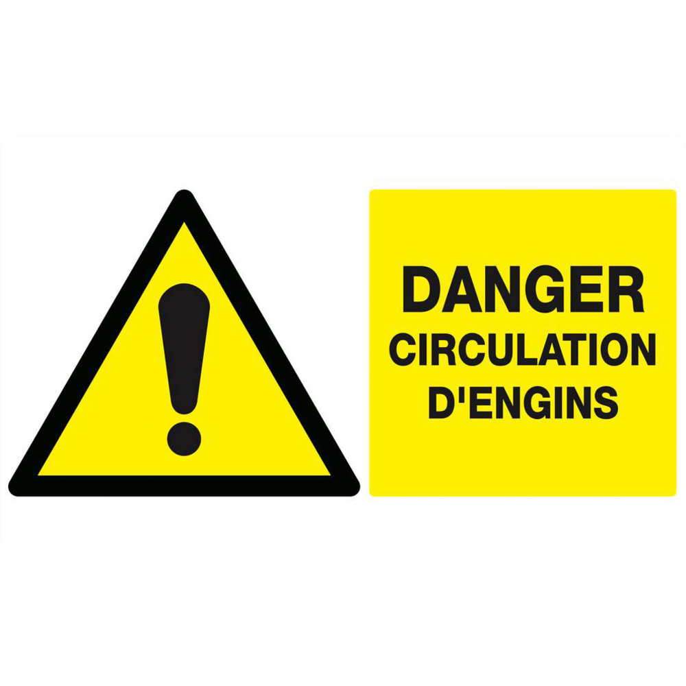 Panneau rigide DANGER CIRCULATION D'ENGINS 330x200mm TALIAPLAST - 621324