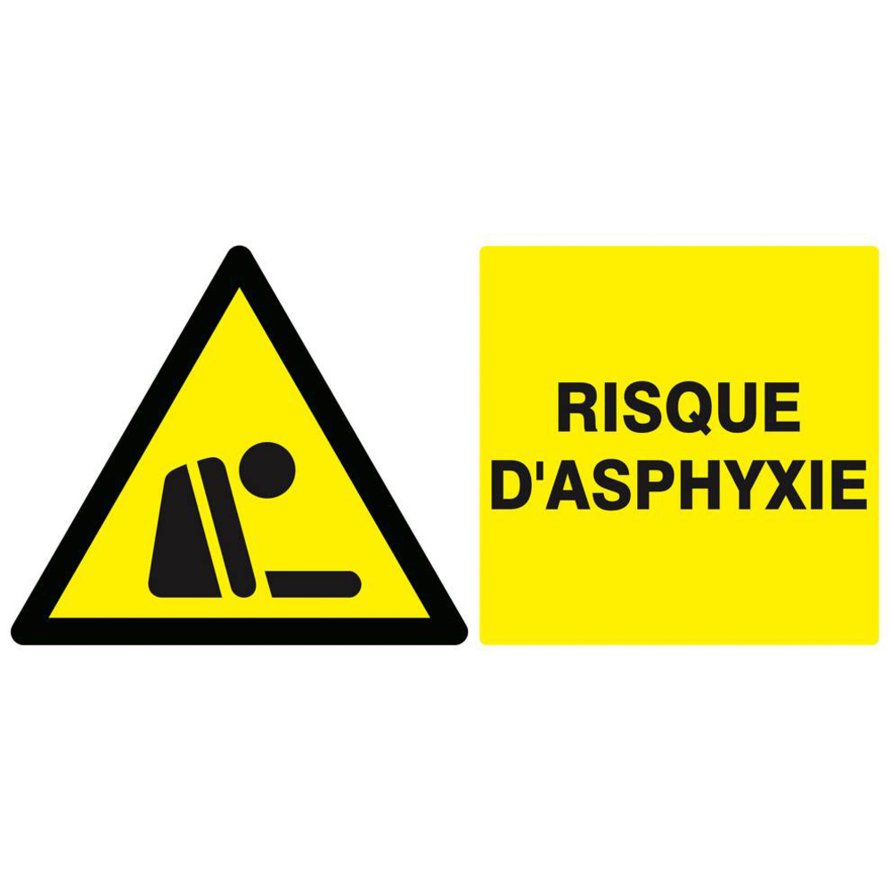 Panneau rigide DANGER RISQUE D'ASPHYXIE 330x200mm TALIAPLAST - 621329