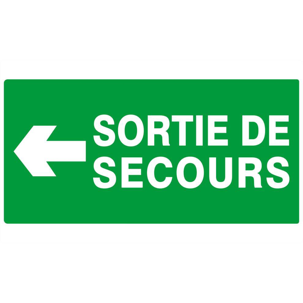 SORTIE DE SECOURS FLECHE A GAUCHE 330x200mm TALIAPLAST - 621415