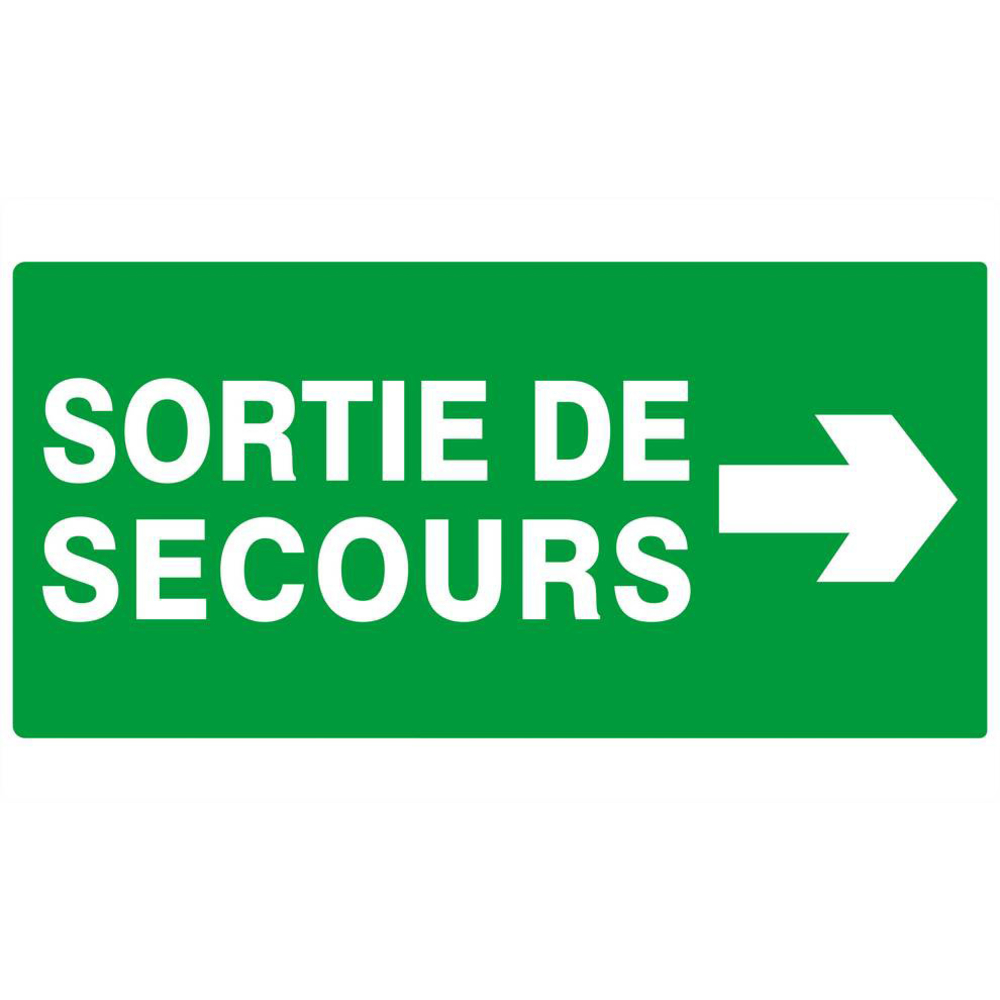 SORTIE DE SECOURS FLECHE A DROITE 330x200mm TALIAPLAST - 621416