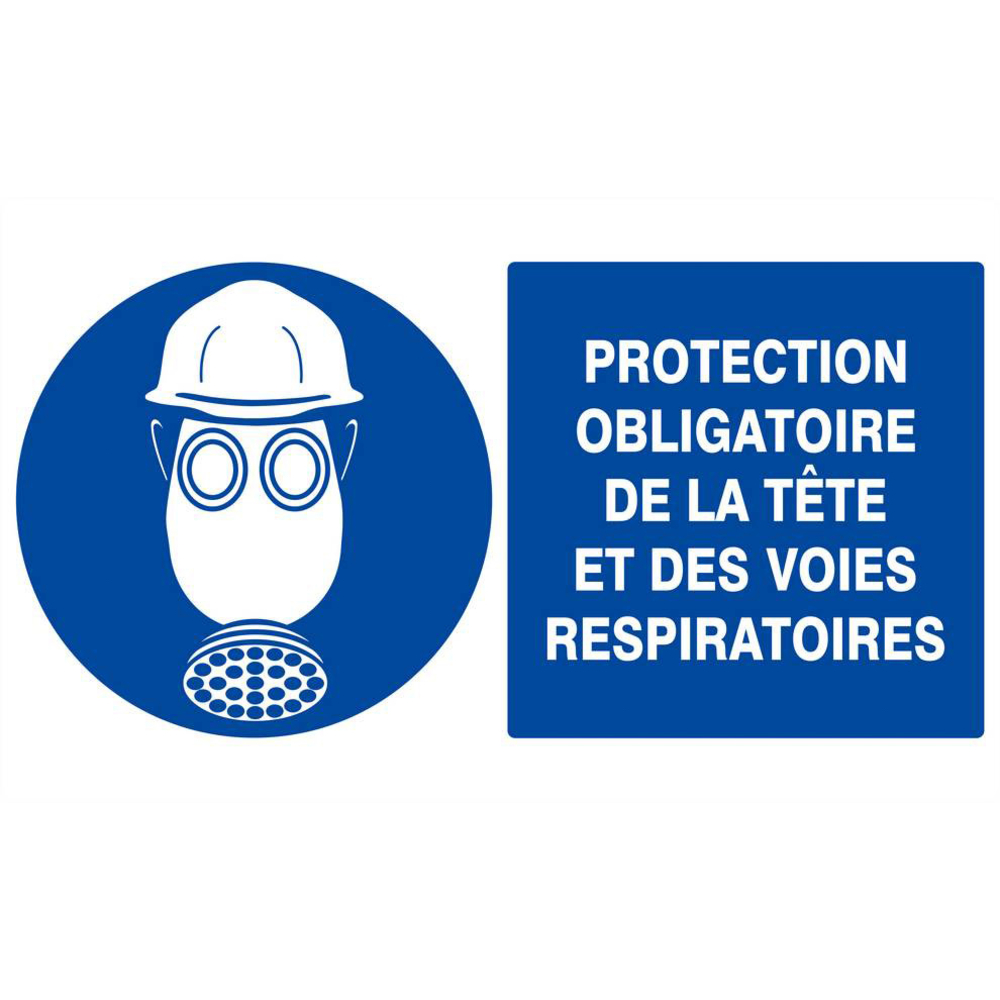 PROTECTION OBLIGAT. TETE/VOIES RESPIRATOIRES 330x200mm TALIAPLAST - 621506