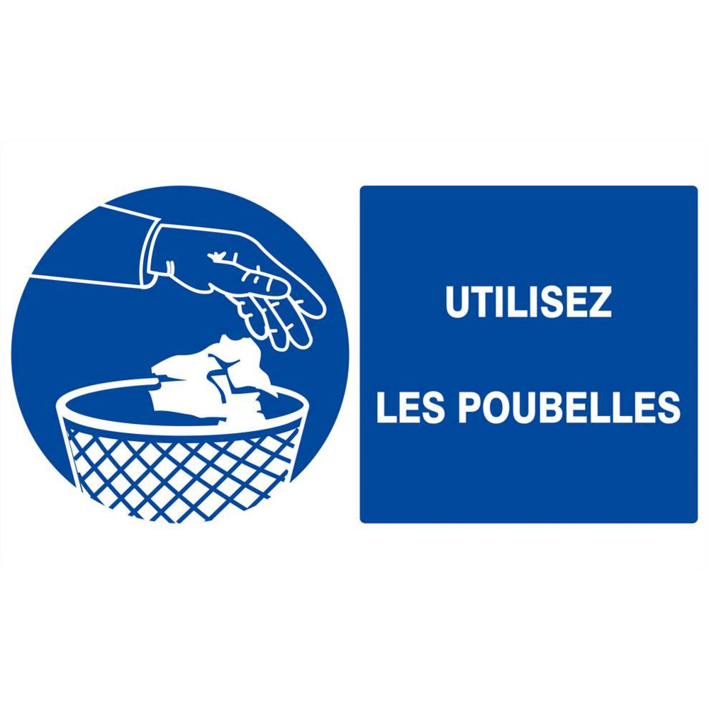 UTILISEZ LES POUBELLES 330x200mm TALIAPLAST - 621512