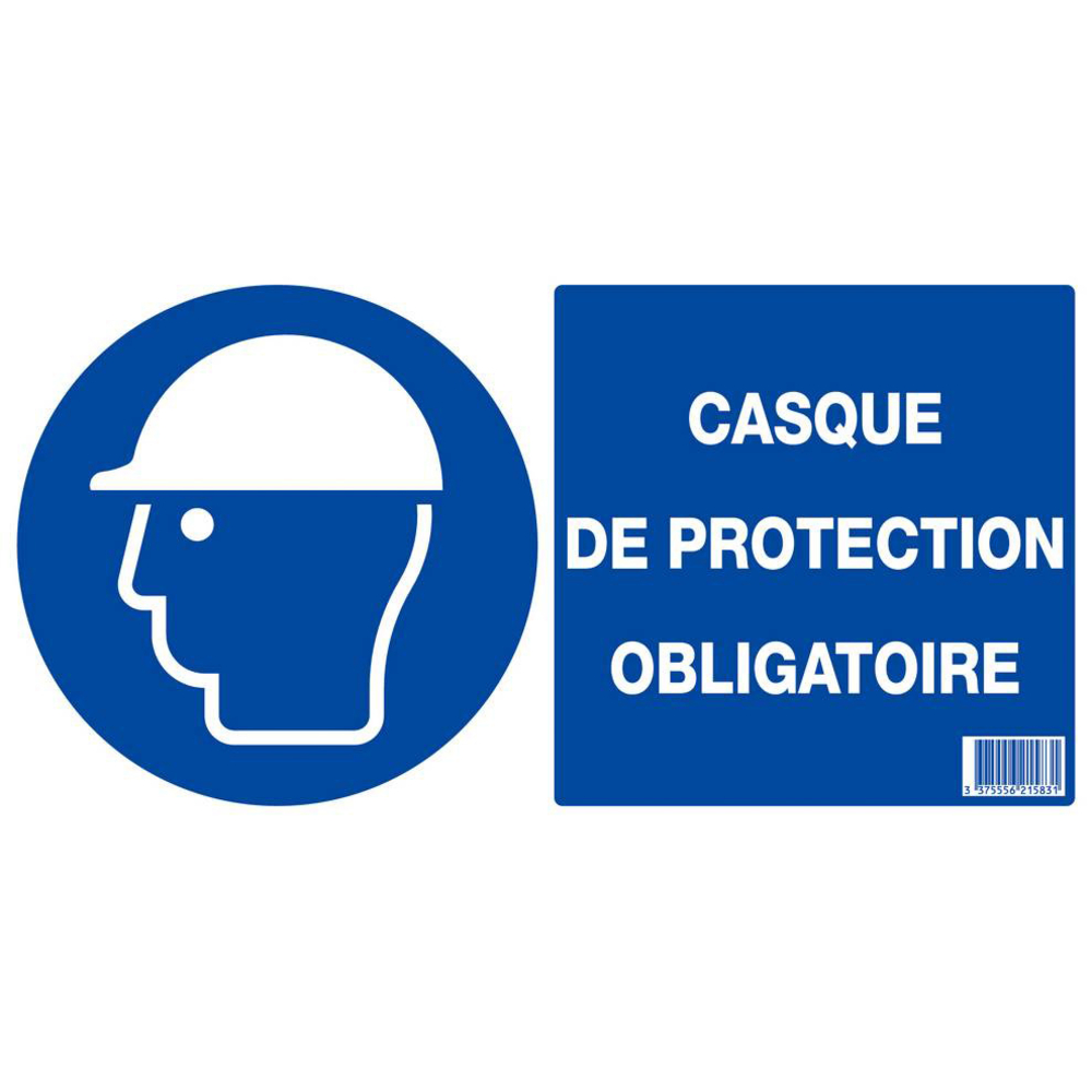 CASQUE DE PROTECTION OBLIGATOIRE 330x200mm (PP ALVEOL.) TALIAPLAST - 621583