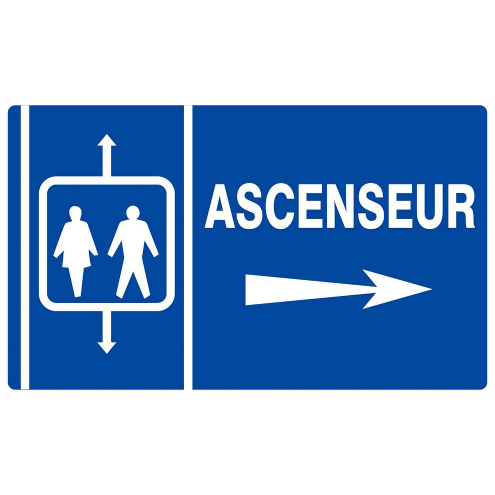 Panneau rigide ASCENSEUR FLECHE A DROITE 330x200mm TALIAPLAST - 621644