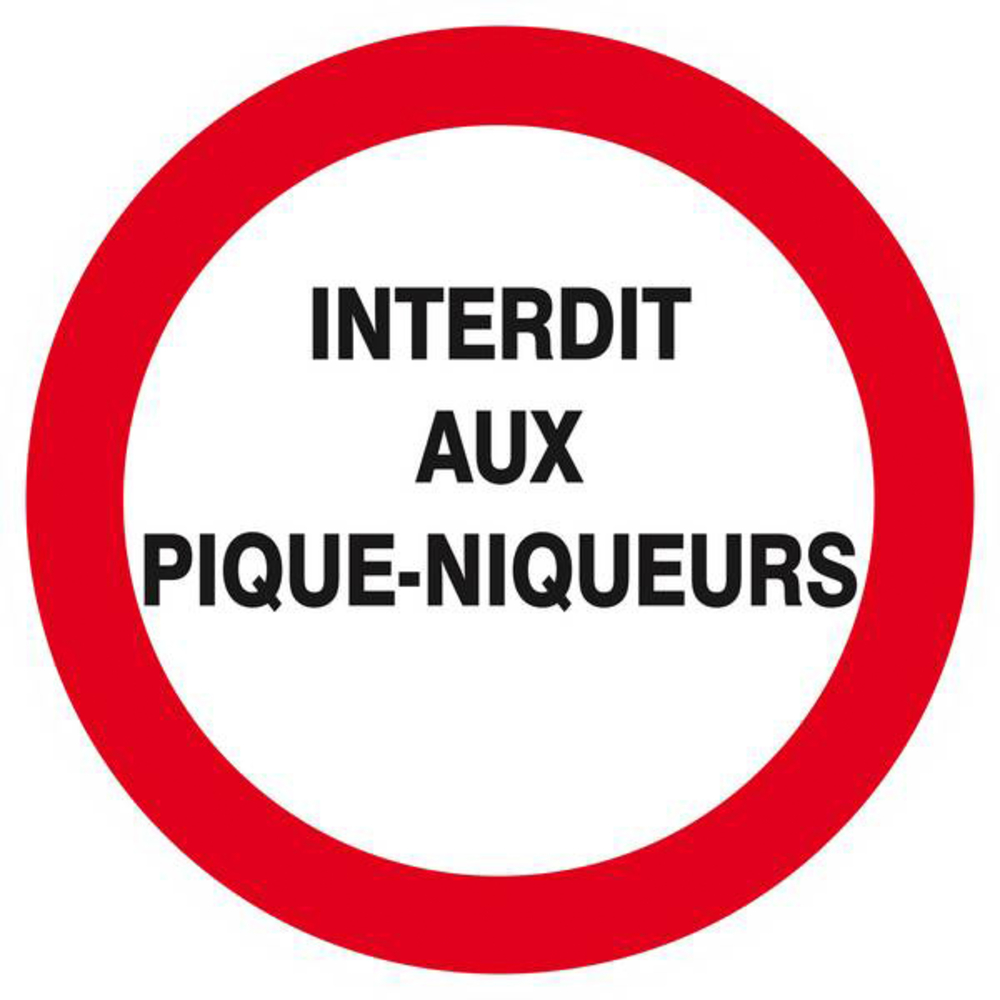 Panneau rigide INTERDIT AUX PIQUE-NIQUEURS D.300mm TALIAPLAST - 622226