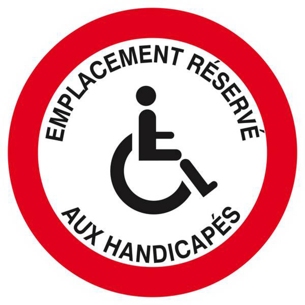 Panneau rigide EMPLACEMENT RESERVE AUX HANDICAPES D.300mm TALIAPLAST - 622266