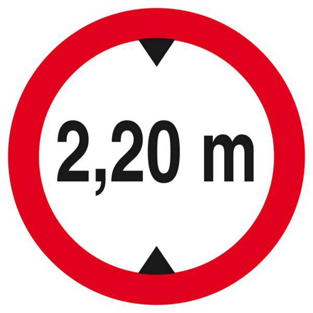 Panneau rigide INTERDIT AUX VEHICULES DE PLUS DE 2.20M DE HAUT D.300mm TALIAPLAST - 622275