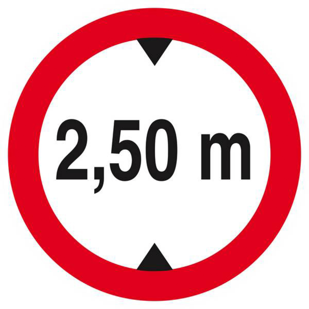 Panneau rigide INTERDIT AUX VEHICULES DE PLUS DE 2.50M DE HAUT D.300mm TALIAPLAST - 622276