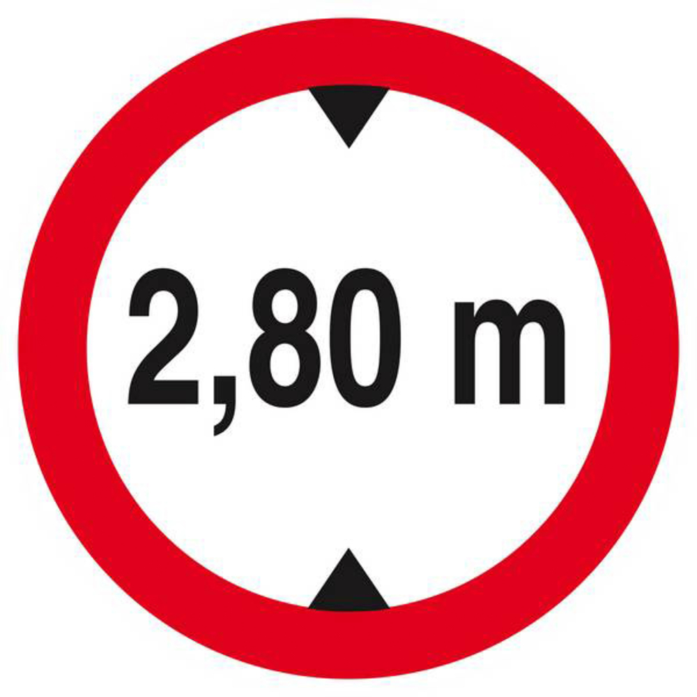 Panneau rigide INTERDIT AUX VEHICULES DE PLUS DE 2.80M DE HAUT D.300mm TALIAPLAST - 622277