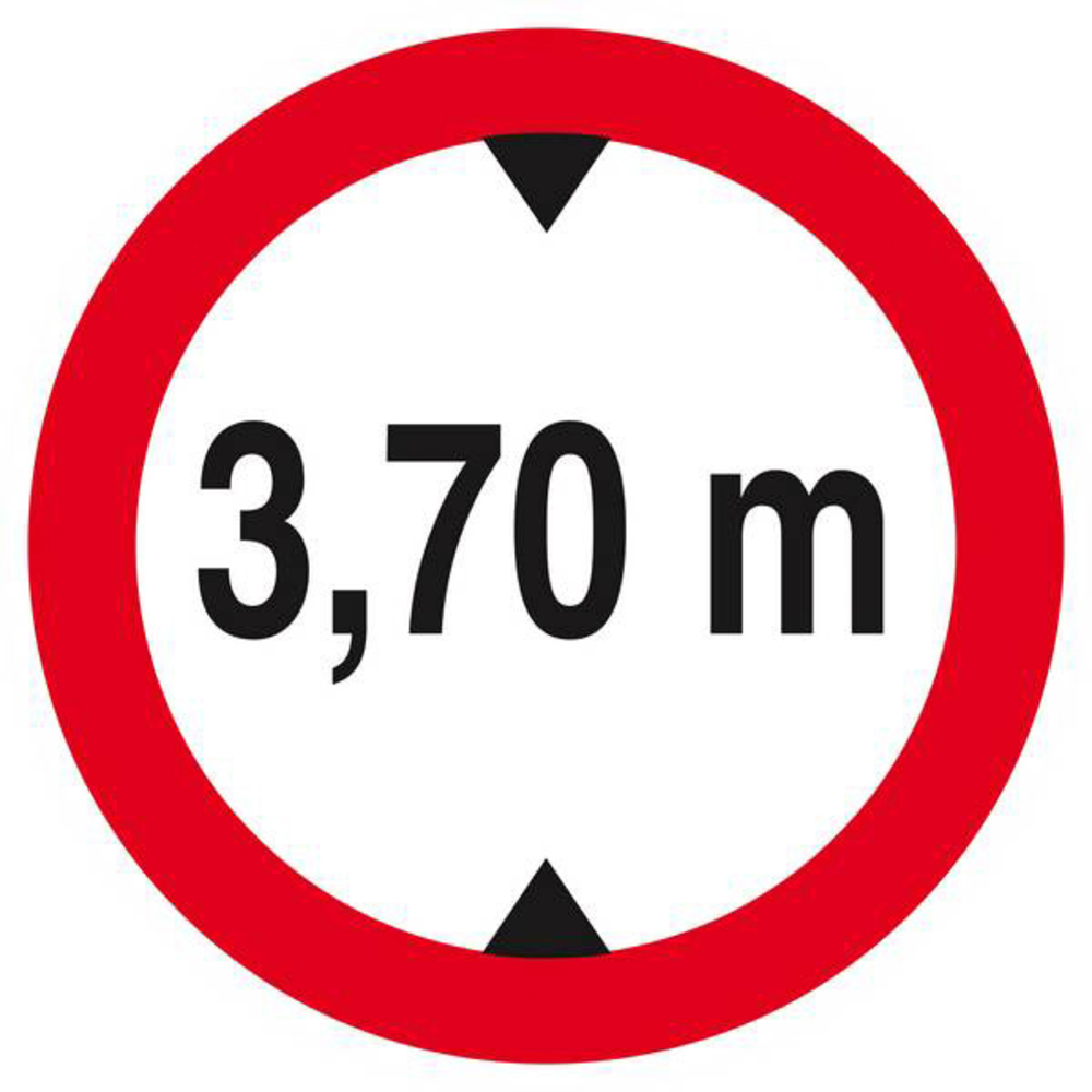 Panneau rigide INTERDIT AUX VEHICULES DE PLUS DE 3.70M DE HAUT D.300mm TALIAPLAST - 622278