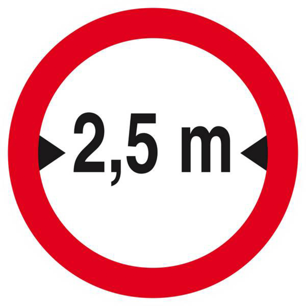 Panneau rigide INTERDIT AUX VEHICULES DE PLUS DE 2.50M DE LARGE D300mm TALIAPLAST - 622279