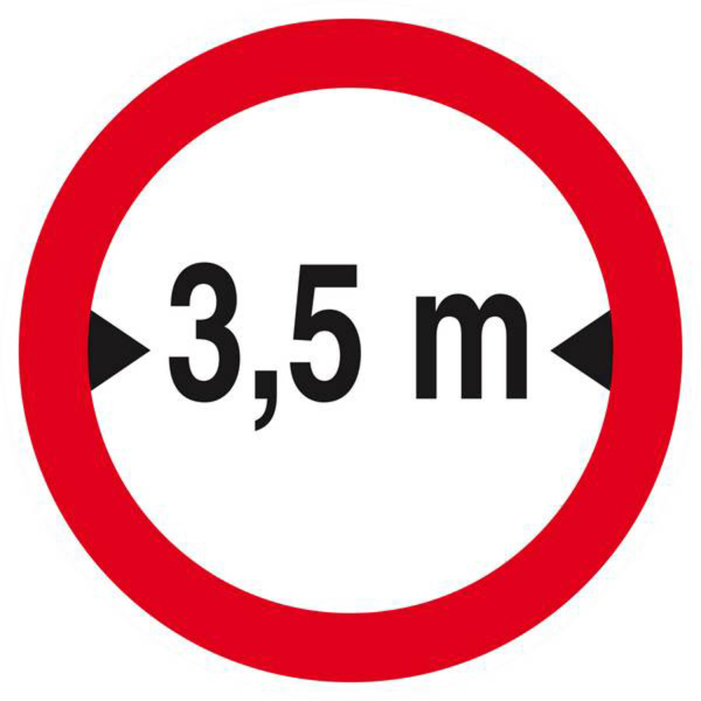 Panneau rigide INTERDIT AUX VEHICULES DE PLUS DE 3.50M DE LARGE D300mm TALIAPLAST - 622281