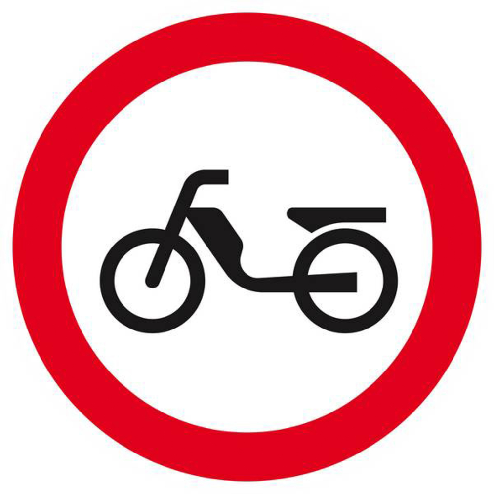 Panneau rigide INTERDIT AUX CYCLOMOTEURS D.300mm TALIAPLAST - 622292