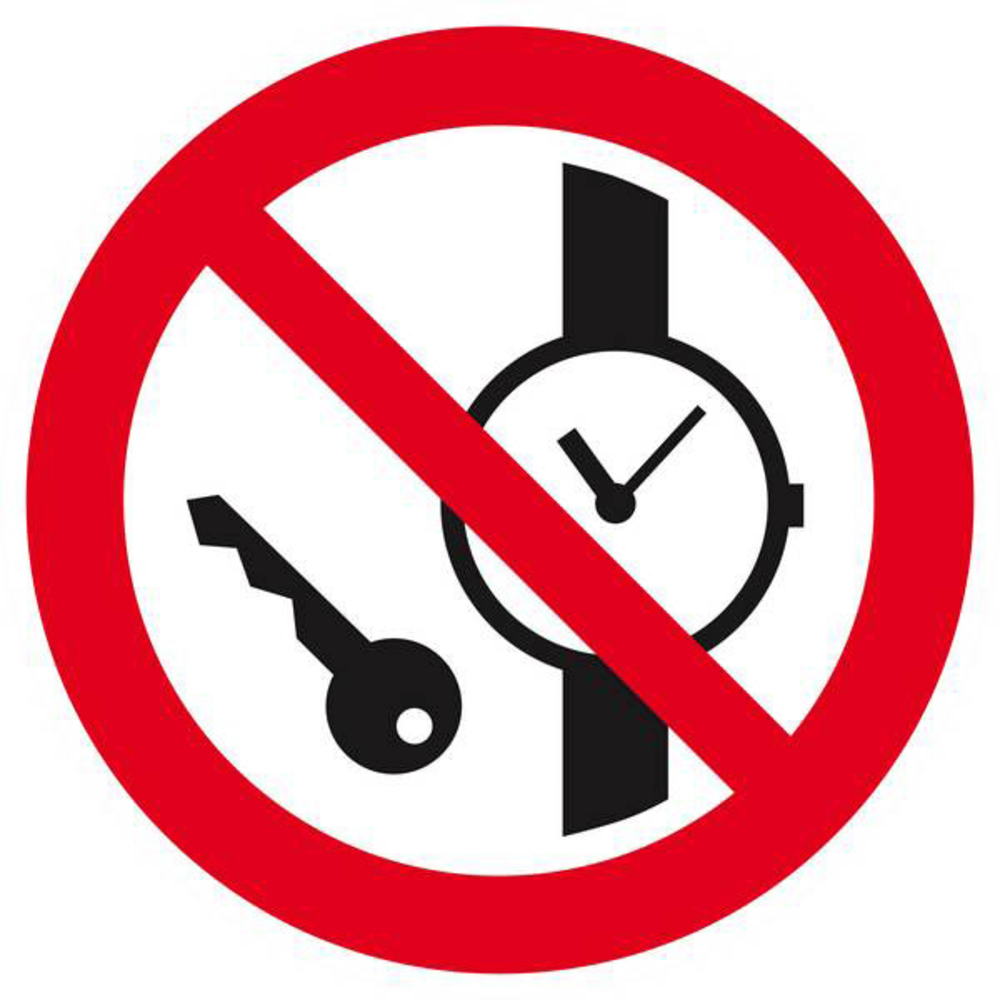 Panneau rigide ARTICLES METALLIQUES OU MONTRES INTERDITS D.300mm TALIAPLAST - 622318