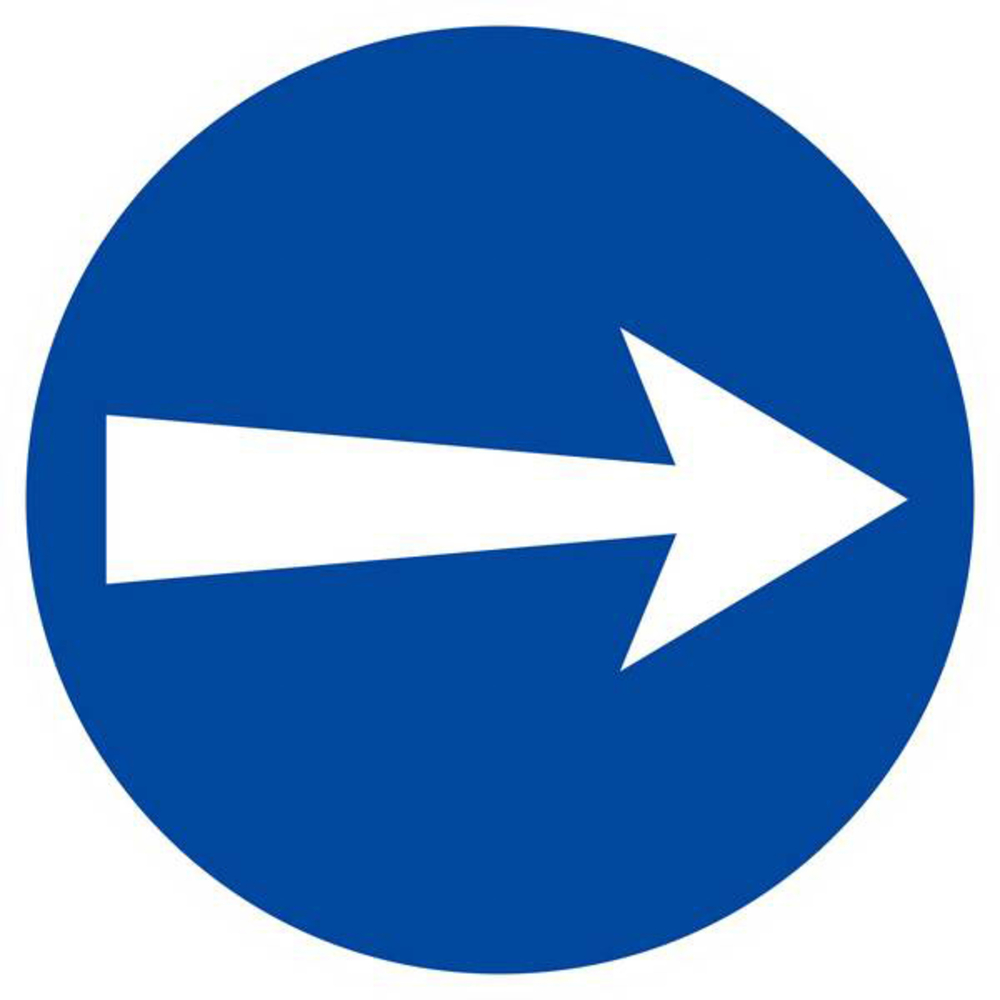 Panneau rigide SENS OBLIGATOIRE (vers la droite) D.300mm TALIAPLAST - 622527